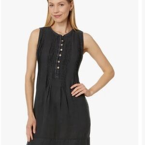 Faherty Black Linen Isha Dress